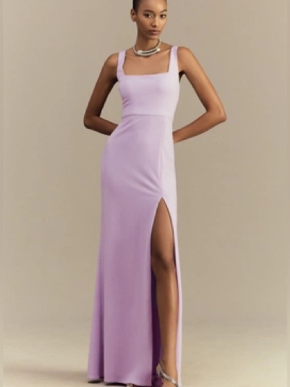 BHLDN Lavender Sleeveless Maxi Gown